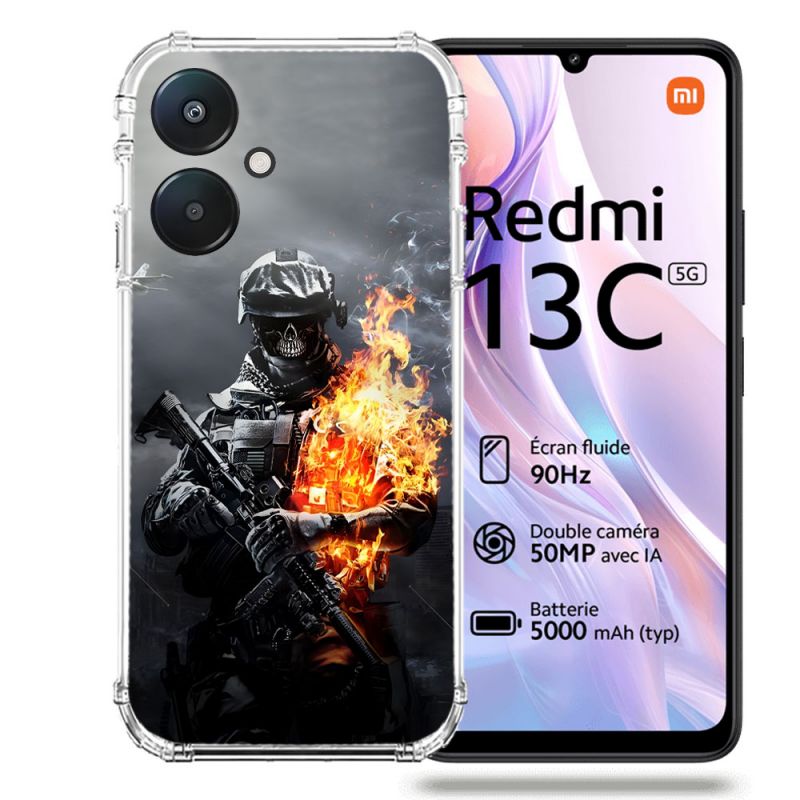 Coque Renforcée Pour Xiaomi Redmi 13C 5G Call Of Duty Squelette
