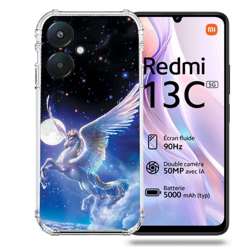 Coque Renforcée Pour Xiaomi Redmi 13C 5G Fantastique Licorne Céleste