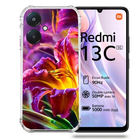 Coque Renforcée Pour Xiaomi Redmi 13C 5G Fleur Lys Color