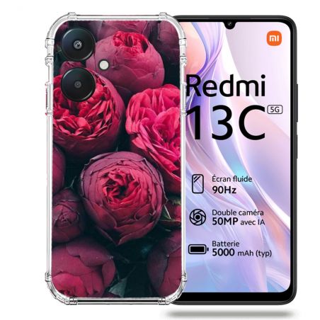 Coque Renforcée Pour Xiaomi Redmi 13C 5G Fleur Pivoine