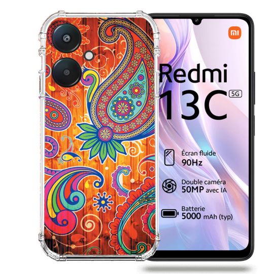 Coque Renforcée Pour Xiaomi Redmi 13C 5G Fleur Psychedelic