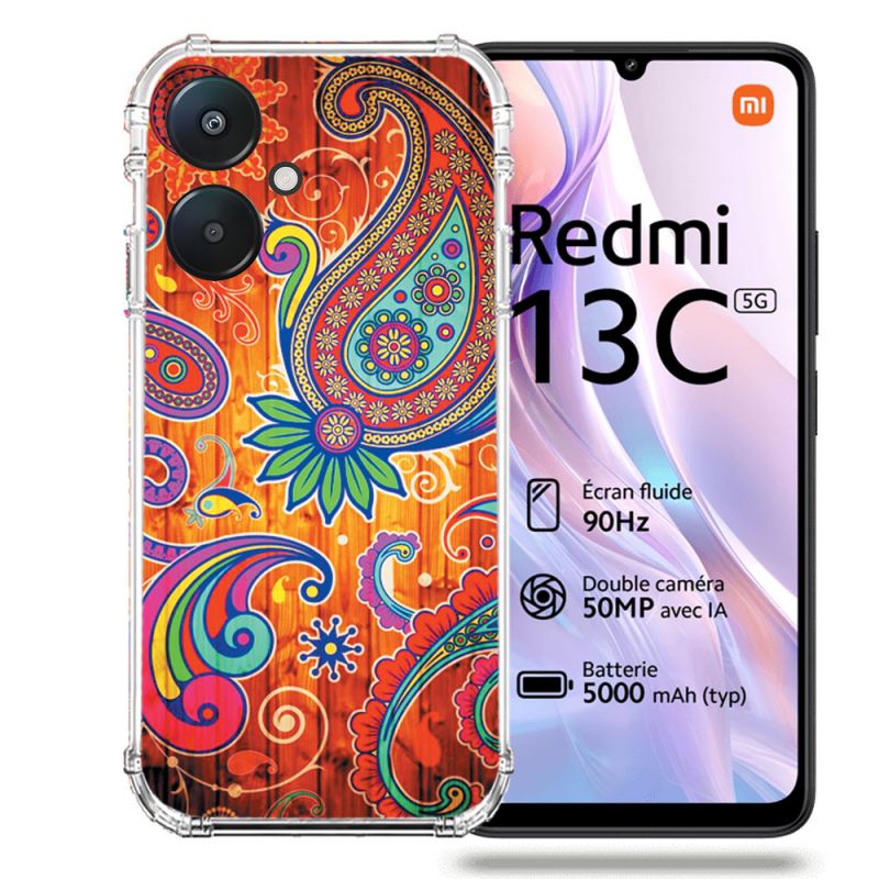 Coque Renforcée Pour Xiaomi Redmi 13C 5G Fleur Psychedelic