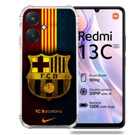 Coque Renforcée Pour Xiaomi Redmi 13C 5G Foot FC Barcelone Vintage