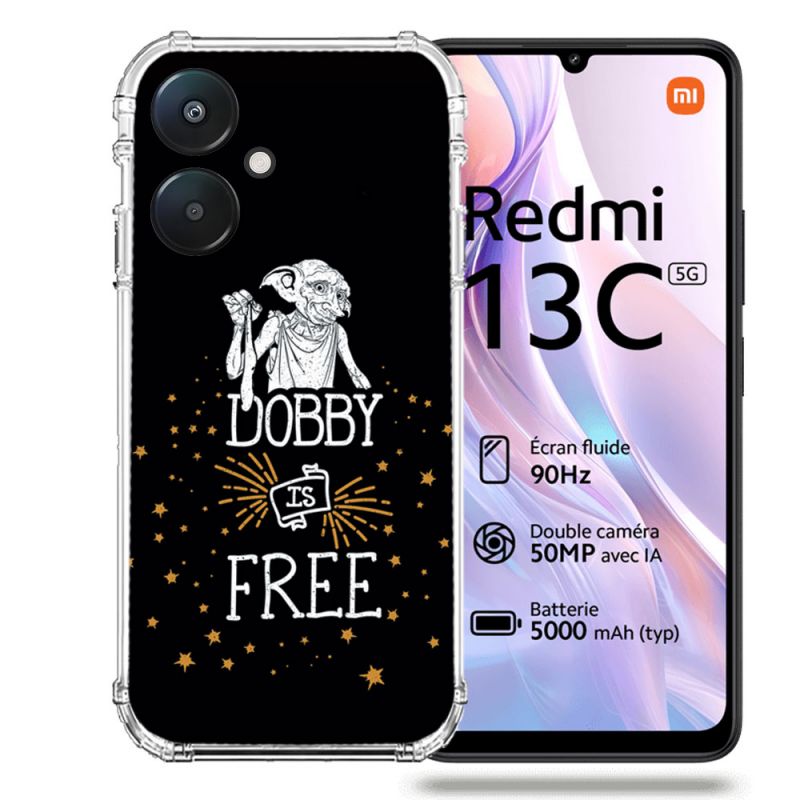 Coque Renforcée Pour Xiaomi Redmi 13C 5G Harry Potter Dobby Free Noir