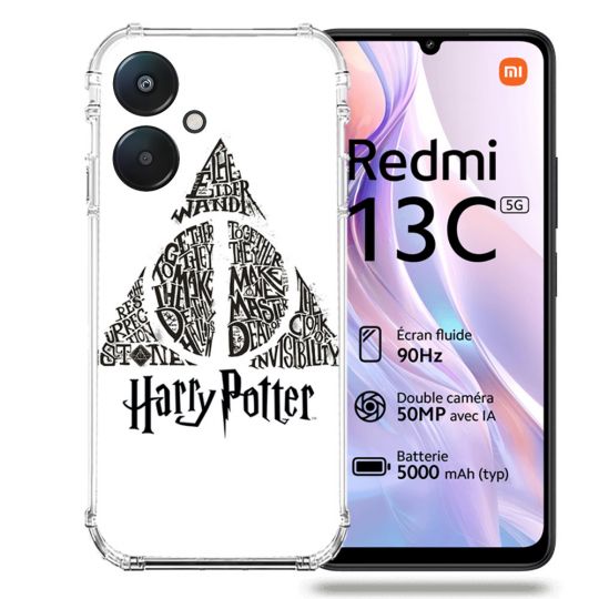 Coque Renforcée Pour Xiaomi Redmi 13C 5G Harry Potter Hollows triangle Blanc
