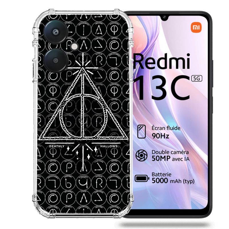 Coque Renforcée Pour Xiaomi Redmi 13C 5G Harry Potter Hollows Triangle Noir
