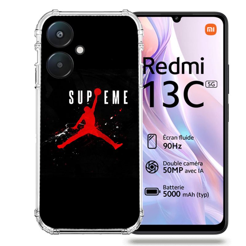 Coque Renforcée Pour Xiaomi Redmi 13C 5G Jordan Supreme Noir