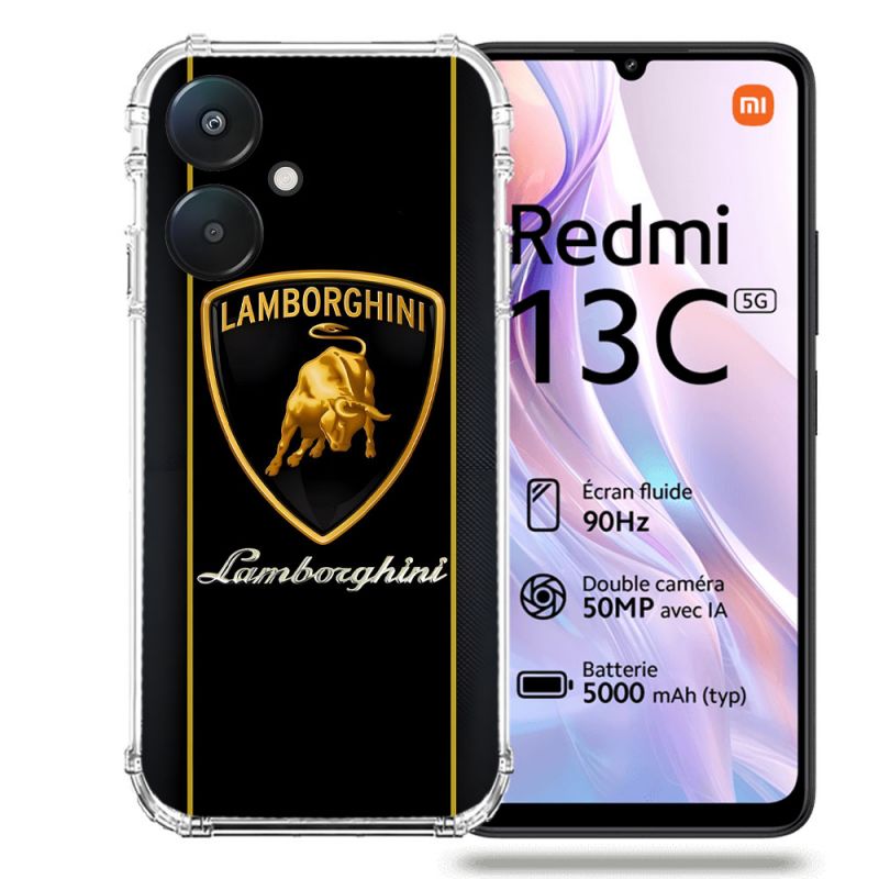 Coque Renforcée Pour Xiaomi Redmi 13C 5G Lamborghini Carbone