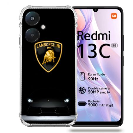 Coque Renforcée Pour Xiaomi Redmi 13C 5G Lamborghini Noir