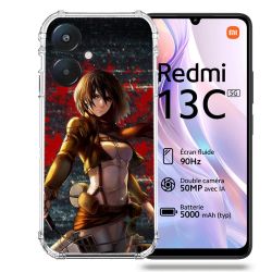 Coque Renforcée Pour Xiaomi Redmi 13C 5G Manga Attaque Titans Mikasa