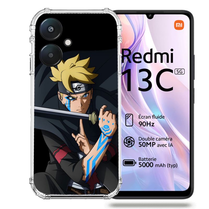 Coque Renforcée Pour Xiaomi Redmi 13C 5G Manga Boruto Tatouage