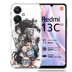 Coque Renforcée Pour Xiaomi Redmi 13C 5G Manga Demon Slayer Blanc