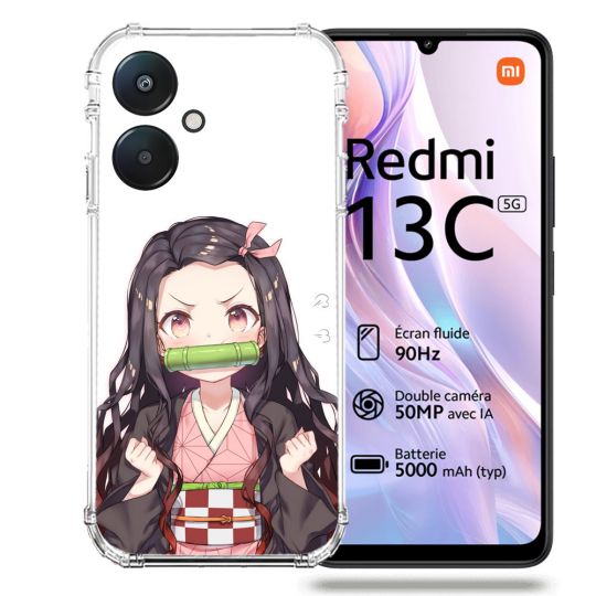 Coque Renforcée Pour Xiaomi Redmi 13C 5G Manga Demon Slayer Nezuko
