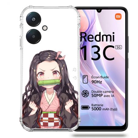 Coque Renforcée Pour Xiaomi Redmi 13C 5G Manga Demon Slayer Nezuko