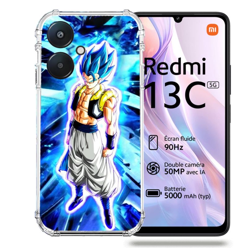 Coque Renforcée Pour Xiaomi Redmi 13C 5G Manga Dragon Ball Gogeta Lumiere