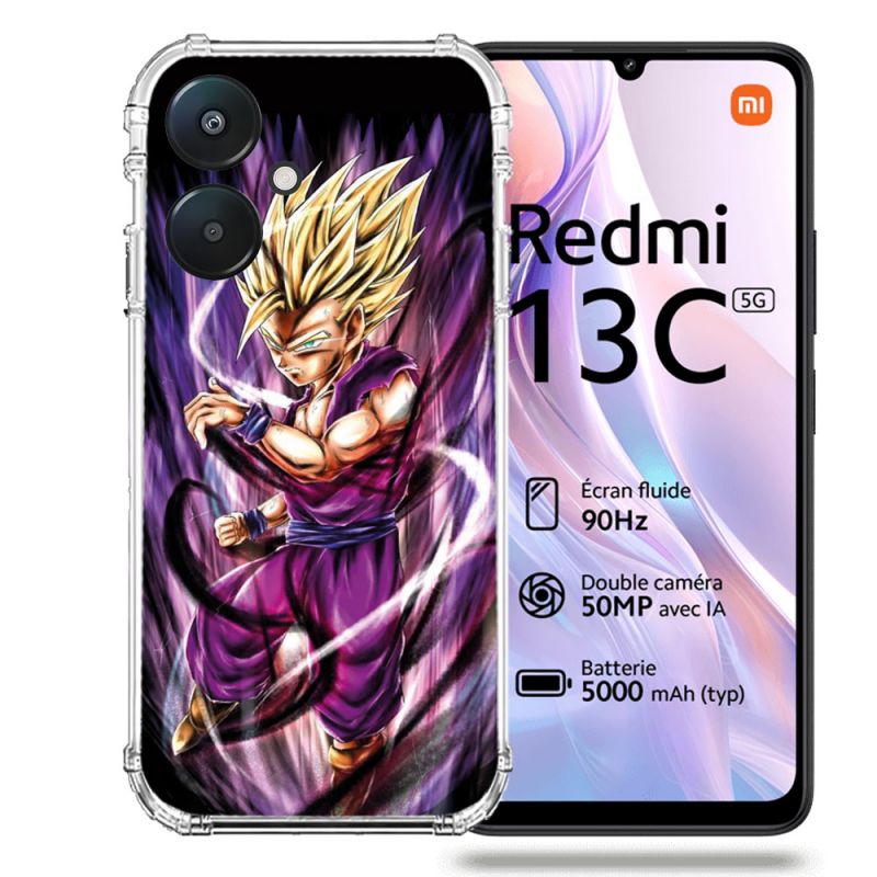 Coque Renforcée Pour Xiaomi Redmi 13C 5G Manga Dragon Ball Sangohan Violet