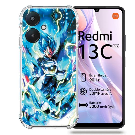 Coque Renforcée Pour Xiaomi Redmi 13C 5G Manga Dragon Ball Vegeta Bleu
