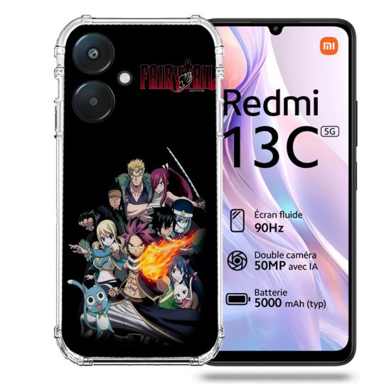Coque Renforcée Pour Xiaomi Redmi 13C 5G Manga Fairy Tail Logo Team