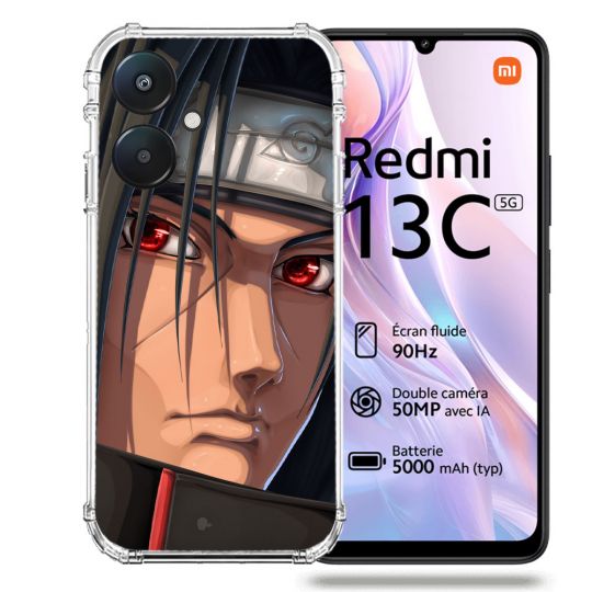 Coque Renforcée Pour Xiaomi Redmi 13C 5G Manga Naruto Itachi Visage