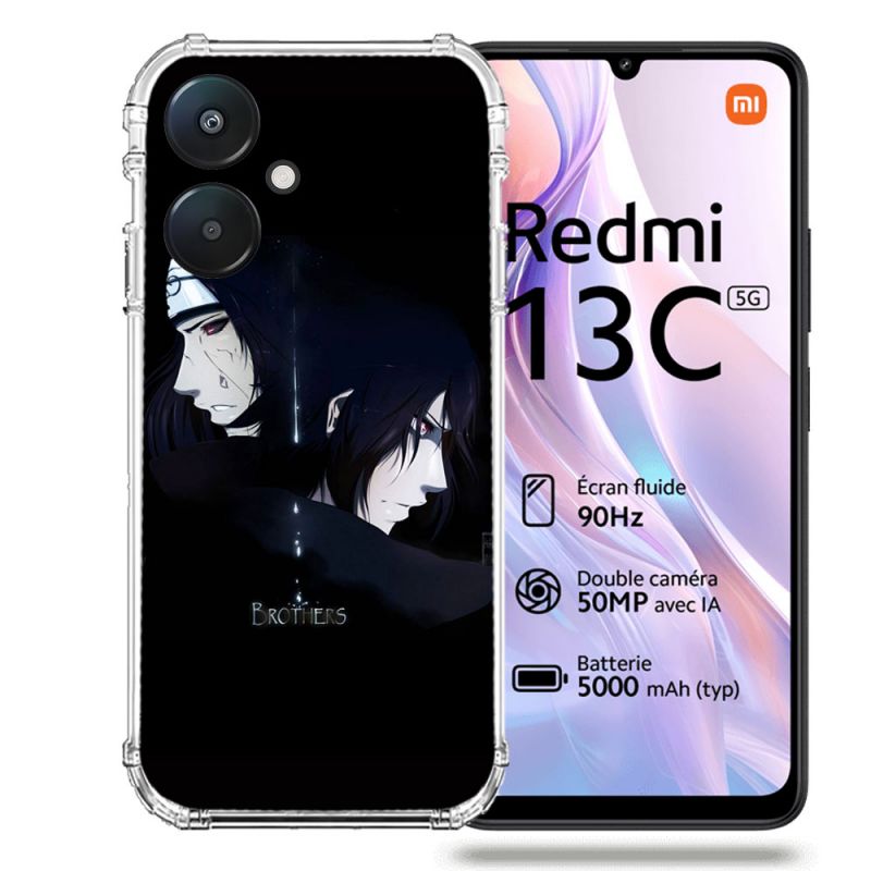 Coque Renforcée Pour Xiaomi Redmi 13C 5G Manga Naruto Sasuke Itachi