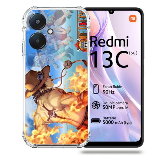 Coque Renforcée Pour Xiaomi Redmi 13C 5G Manga One Piece Ace Color