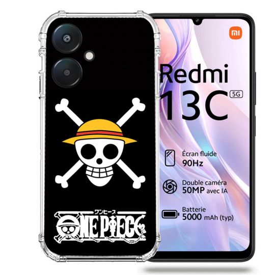 Coque Renforcée Pour Xiaomi Redmi 13C 5G Manga One Piece Tete de Mort
