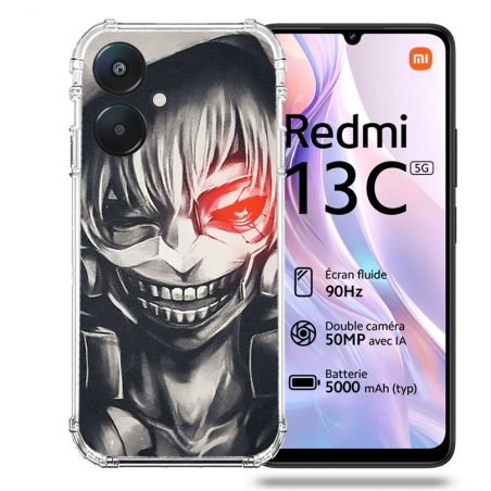 Coque Renforcée Pour Xiaomi Redmi 13C 5G Manga Tokyo Ghoul Kaneki Noir