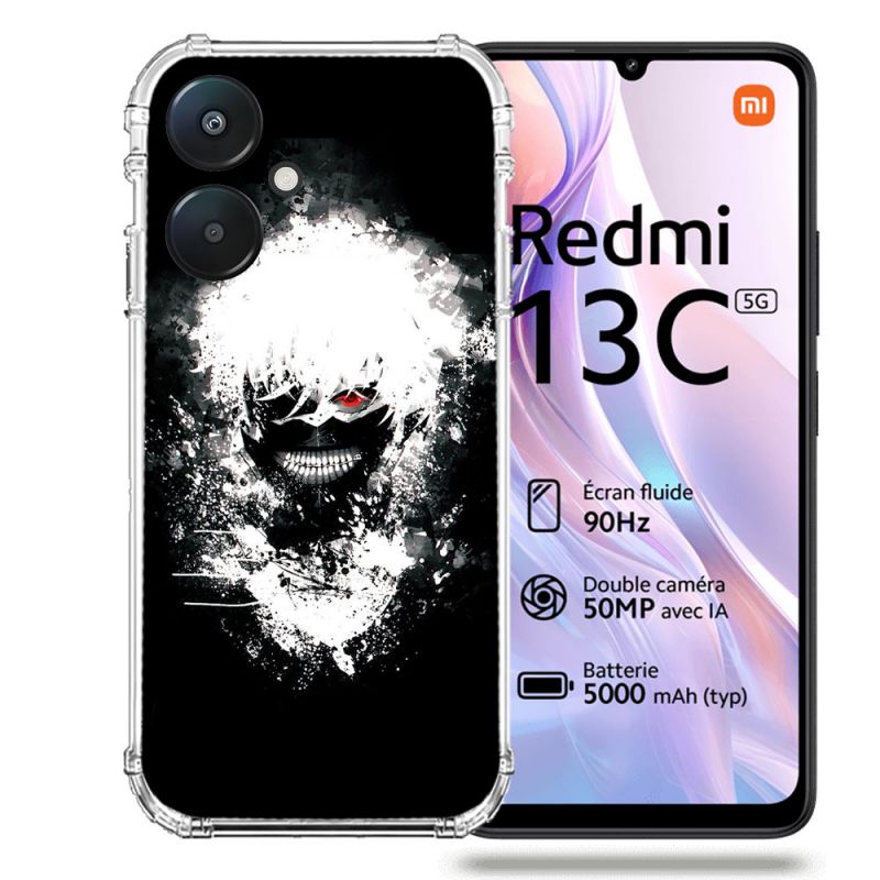 Coque Renforcée Pour Xiaomi Redmi 13C 5G Manga Tokyo Ghoul Kaneki Tag