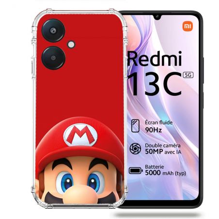 Coque Renforcée Pour Xiaomi Redmi 13C 5G Mario Rouge
