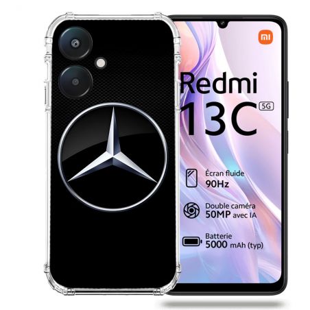 Coque Renforcée Pour Xiaomi Redmi 13C 5G Mercedes Carbone