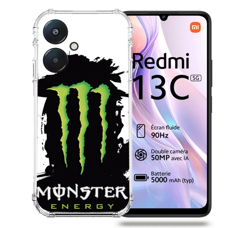 Coque Renforcée Pour Xiaomi Redmi 13C 5G Monster Energy Tache