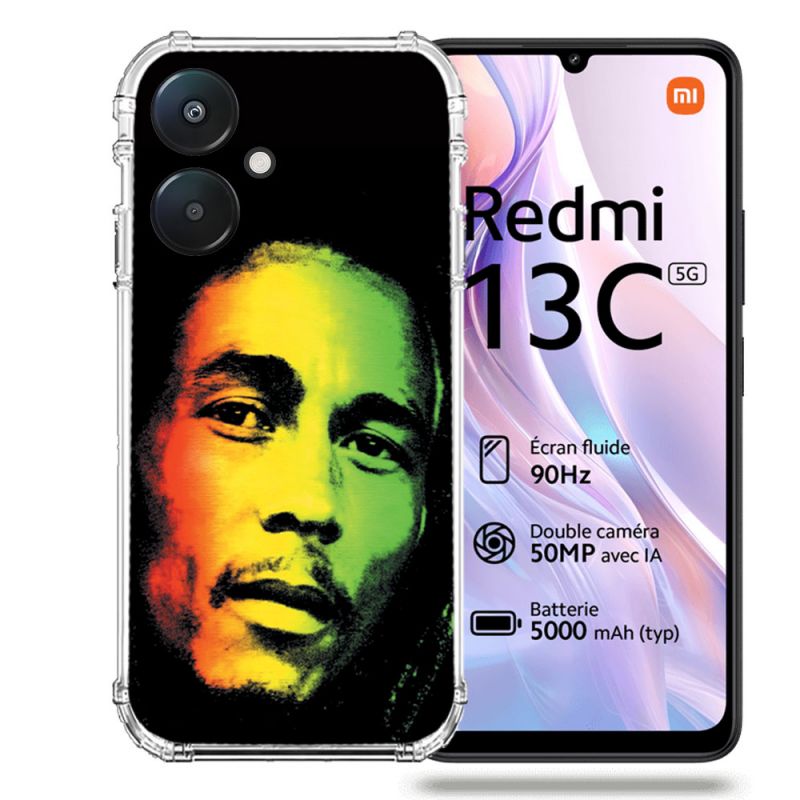 Coque Renforcée Pour Xiaomi Redmi 13C 5G Musique Bob Marley 2