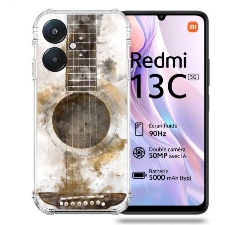 Coque Renforcée Pour Xiaomi Redmi 13C 5G Musique Guitare Tag