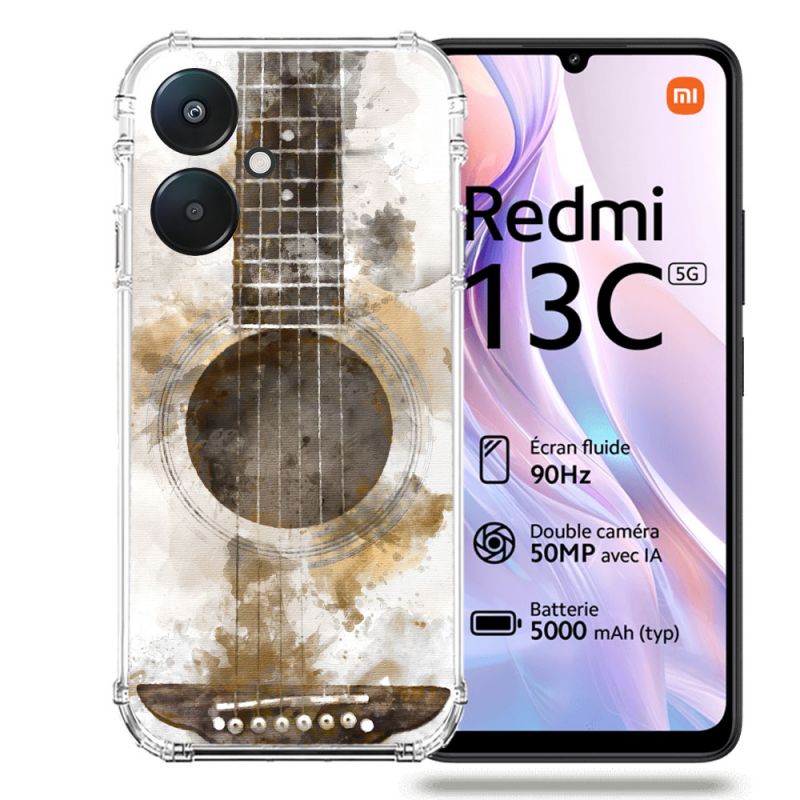 Coque Renforcée Pour Xiaomi Redmi 13C 5G Musique Guitare Tag