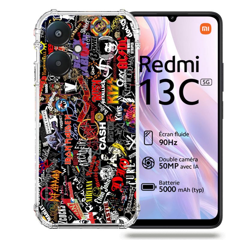 Coque Renforcée Pour Xiaomi Redmi 13C 5G Musique Rock Groupe