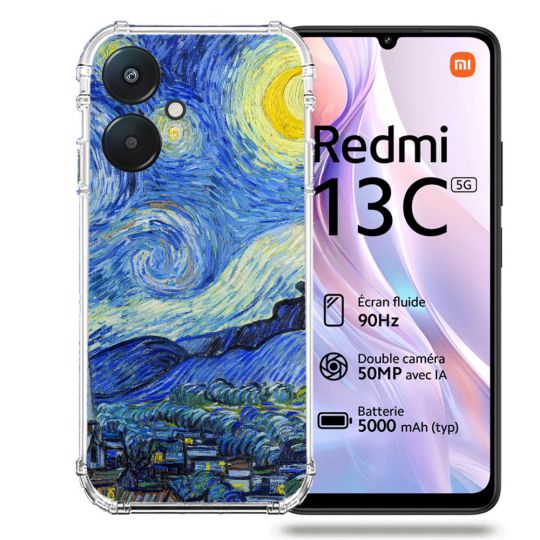 Coque Renforcée Pour Xiaomi Redmi 13C 5G Peinture La nuit étoilée