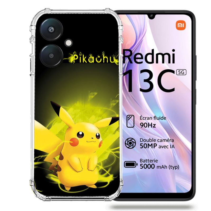 Coque Renforcée Pour Xiaomi Redmi 13C 5G Pokemon Pikachu Eclair