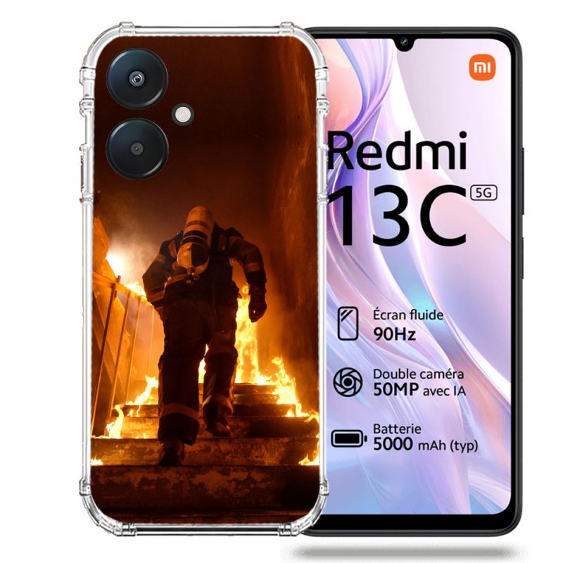 Coque Renforcée Pour Xiaomi Redmi 13C 5G Pompier Escalier
