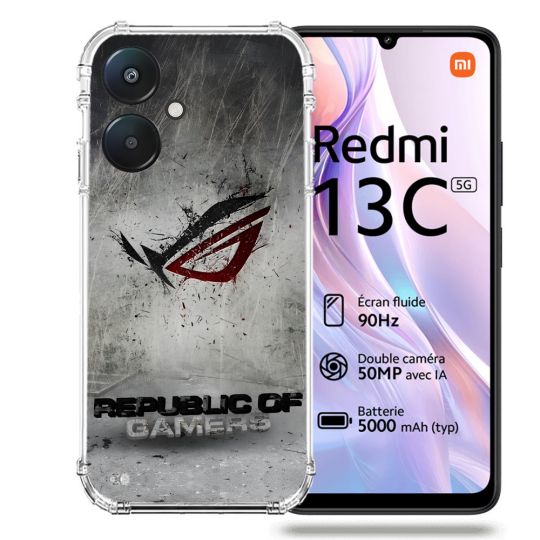 Coque Renforcée Pour Xiaomi Redmi 13C 5G ROG Gris