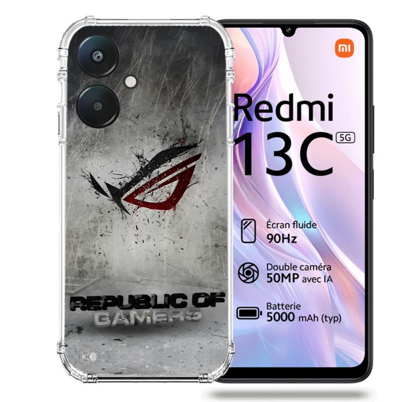 Coque Renforcée Pour Xiaomi Redmi 13C 5G ROG Gris