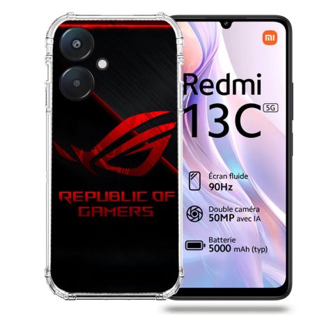 Coque Renforcée Pour Xiaomi Redmi 13C 5G ROG Rouge