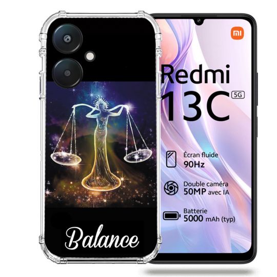 Coque Renforcée Pour Xiaomi Redmi 13C 5G Signe Zodiaque 2 Balance