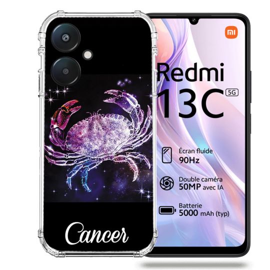 Coque Renforcée Pour Xiaomi Redmi 13C 5G Signe Zodiaque 2 Cancer