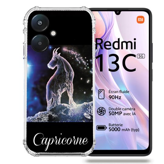 Coque Renforcée Pour Xiaomi Redmi 13C 5G Signe Zodiaque 2 Capricorne
