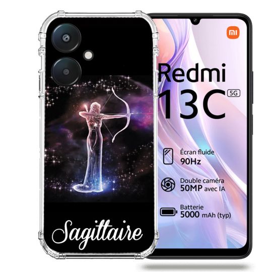 Coque Renforcée Pour Xiaomi Redmi 13C 5G Signe Zodiaque 2 Sagittaire