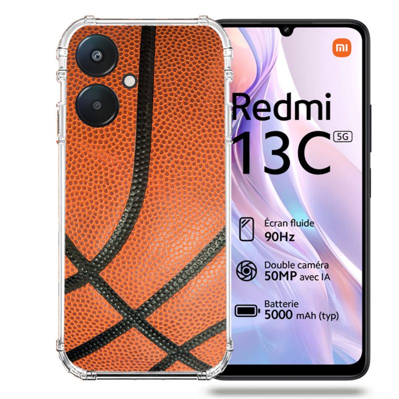 Coque Renforcée Pour Xiaomi Redmi 13C 5G Sport Ballon Basket