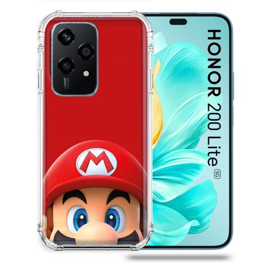 Coque Renforcée Pour Honor 200 Lite 5G Mario Rouge