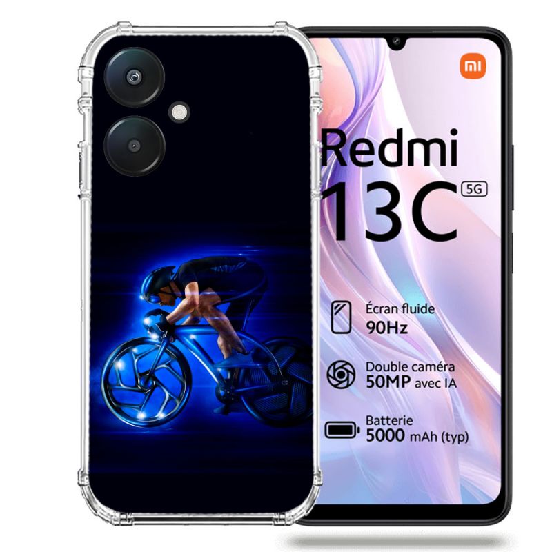 Coque Renforcée Pour Xiaomi Redmi 13C 5G Sport Cyclisme Bleu