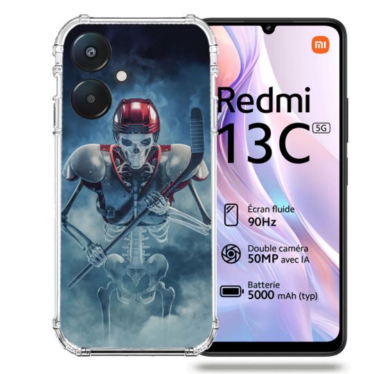 Coque Renforcée Pour Xiaomi Redmi 13C 5G Sport Hockey Squelette