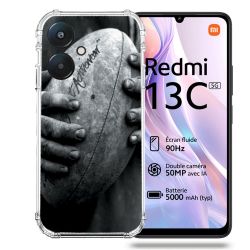 Coque Renforcée Pour Xiaomi Redmi 13C 5G Sport Rugby Ballon Vintage